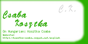 csaba kosztka business card